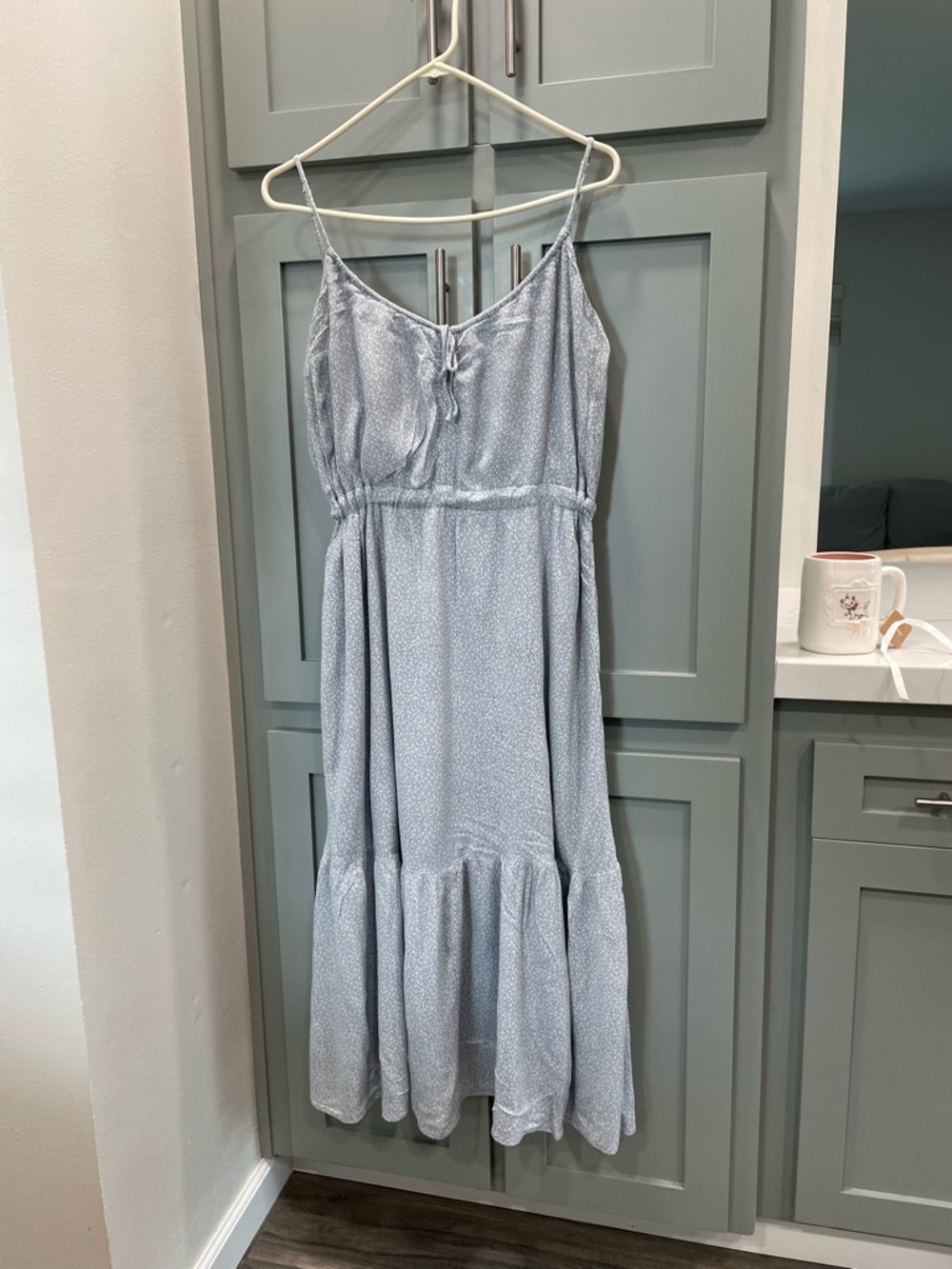 Abercrombie & Fitch Pale Blue Spotted Maxi Dress